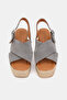 Women's Gray Suede Genuine Leather 36-41 Size Wedge Heel Daily Espadrilles - 5