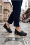 35434 Comfortable Flexible Stone Buckle Detailed Thick Sole Women's Ballerinas - 6