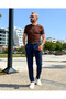 Men's Old Money Ribbed Textured Premium Knitwear T-Shirt - 4