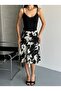 Women's Midi Length Patterned Wrap Skirt - 4