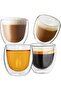 Double Walled Coffee Mugs 250ml - Set of 4 Trending Glass Coffee Mugs for Cappuccino - 6