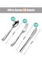Cutlery Set, Reusable Plastic Silverware, 75 Utensils Heavy-Duty Tableware (Silver) - 2