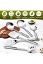 E-far Cooking Utensils Set, 10-Piece Stainless Steel Kitchen Utensils with Holder, Metal Heat Resistant - 5