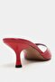 Promise Red Rustic Patterned Pointed Toe Women's Thin Heeled Slippers - 8