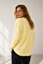 Oversize Wide Sleeve Women's Hijab T-Shirt Loose Long Basic T-Shirt - Yellow - 4