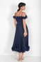 Women's Chiffon Fabric Flounce Detailed Lined Midi Dress - 4