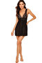 Women's Black Lace Open Back Nightgown - 3