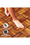 FFD 10 Pieces Wooden Interlocking Deck Tiles 31x31cm - Solid Acacia Wood, Waterproof, Indoor Outdoor Use for Patio Balcony Pool - 3