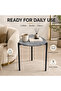 Elegant triangular rock-patterned side table, a modern and minimalist coffee table. Ideal for use beside the sofa in the living room or by the bed in the bedroom. A compact storage table as well. - 6