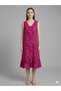 Women's V-Neck Skirt Ruffle Dress - 5