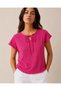 Women's Slit Detailed Lace-Up Collar Comfortable Fit Blouse - 2