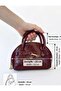 Women's Patent Leather Half Moon Hand and Shoulder Bag – Vintage Y2K Baguette Model - 4