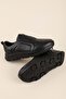 Men's Genuine Leather Lightweight Comfortable Sole Casual Shoes Af.3658 Black - 5