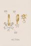 Gold Color Zircon Stone Crystal Flower Dangle Earrings Set of 3 - 4