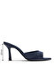 Vienza Women's Navy Blue Satin Open-Toe 8.5 cm Thin Heeled Mule Slippers - 4