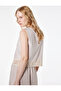 Linen Blend Round Neck Crochet Lace Detailed Sleeveless Crop Blouse - 2