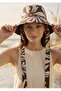Women's Beige Tie-Up Bucket Hat Mnl-067