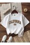 Printed Black - White - Pink 3-Piece Children's T-Shirt 100% Cotton Short Sleeve Knitted Crew Neck - 3