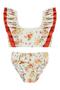 Ruffled Sleeve Swimsuit Set for Ages 2-12 - Orange - 3