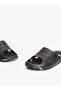 Men's Patterned Comfortable Sole Black Slippers - 4
