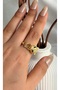 Women's Steel Green-Eyed Panther Design Zircon Stone Gold Ring - 3