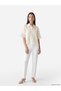 Trendlucky Women's Linen Blend Shirt with Scallop Detail - 2