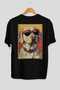 For Dog Lovers 5 Black Oversize T-Shirt with Dog Print on the Back 100% Cotton Unisex Dog Lover Premium Design