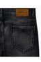 Men's Slim Fit Straight Leg Vintage Patterned Denim Gray Jeans - 4