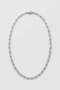 Unisex Oval Ring Steel Chain Necklace Silver - 2