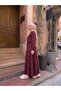 Women's Ruffle Detailed Skirted Top and Bottom Set in Burgundy - 2