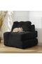 Comfortable 3-in-1 Folding Sofa Bed for Living Room - Portable Convertible Armchair Bed with Backrest and Cushion, Folding Mattress, Pouf, Sofa or Chaise Lounge, Black