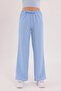 Linen Blend Modern Loose-Fit Blue Trousers - 8