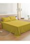 3-Piece Premium Microfiber Bed Sheet Set – Single Size Flat Sheet (180x240 cm) with 2 Pillowcases, Gold - 2
