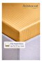 3-Piece Striped Microfiber Fitted Sheet Set King 180x200cm, Deep Pocket 17cm, Gold - 6