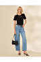 Women Black Placement Print T Shirt - 2