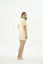 Women's Short Sleeve Front Buttoned Shorts Yellow Pajama Set Relaxed Cut C6T6N471 - 4