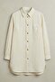 Parachute Fabric Letter Detailed Buttoned Oversize Women's Shirt - 5