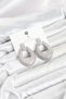 Silver Color Zircon Stone Drop Hoop Model Women's Evening Dress Earrings - 2