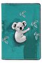 Unisex vegan turquoise passport holder - koala hug design