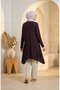 Bürümcük Fabric Asymmetrical Cut Long Tunic 0562-01 Plum - 4