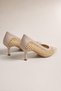 Women's Straw Weave Detailed Leather Stiletto 5.5 cm Heel Comfortable Full Fit. - 4