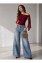 Stylish Casual Blouse with One-Shoulder Effect - 2