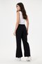 Women's Strawberry Fabric Elastic Waist Comfortable Fit Palazzo Trousers Black - 3