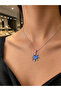 Blue Detailed Sun Snake Chain Necklace