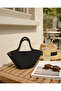 Women's Handmade Black Straw-Looking Knitted Bag – Shoulder and Hand Bag with 3 Size Options, Beach and Daily Use - 4