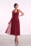 Women's Halter Neck Square Neck Polka Dot Glitter Tulle Midi Length A-Line Dress