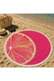 Round Beach Towel 150 cm Pink Grapefruit Patterned Printed Beach Towel - 3