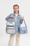 Primary School 3-Piece Set Quality Rain-Proof Twill Fabric Luxury Design Logo-Covered Girls' Bag Thermal Lunch Bag and Pencil Case - 7