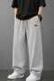 Men's Oversize Baggy Jean Trousers Ice Blue Elastic Waist Comfortable Fit Denim