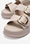 Double Buckle Sandals Beige - 3